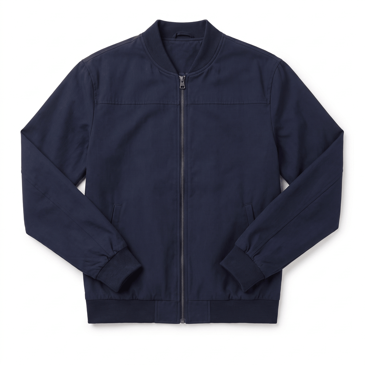Men's suede bomber jacket with welt pockets
