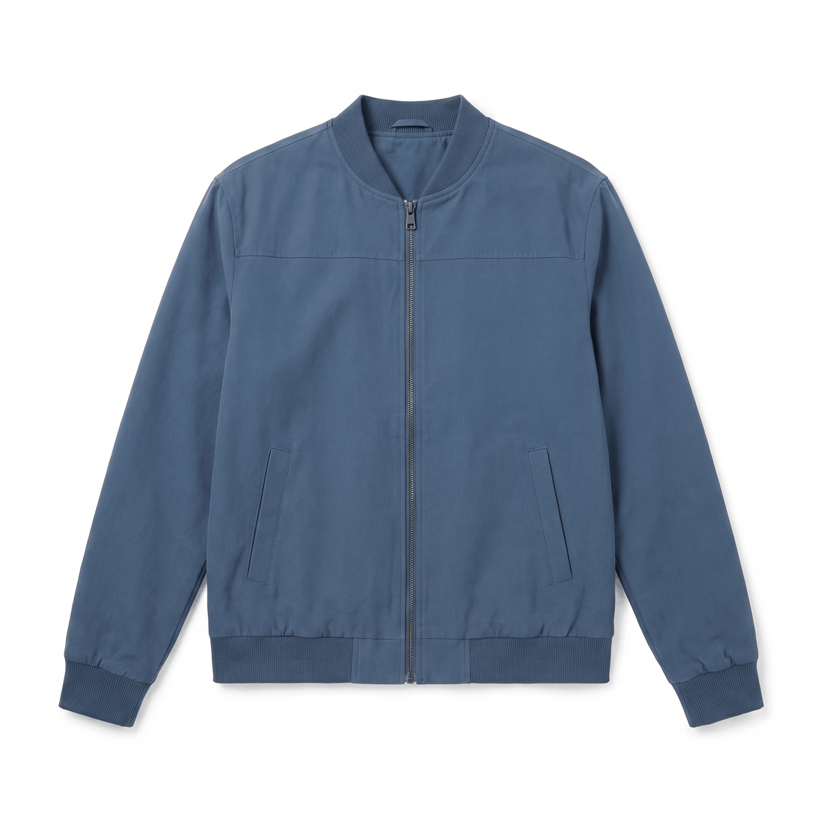 Suede bomber jacket for men with ribbed collar