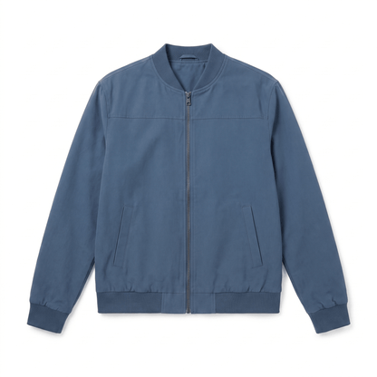 Men's suede bomber jacket with welt pockets