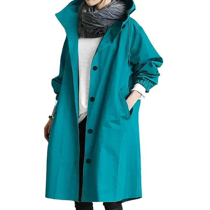 Ilaria - Hooded Zip-Front Rain Jacket