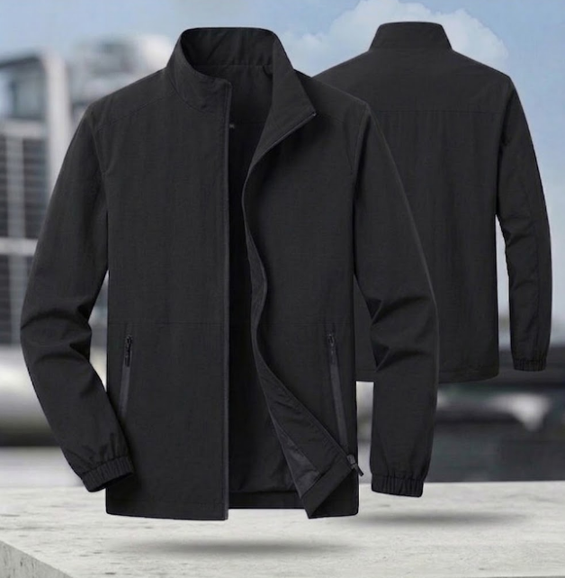 Joris - Bomber Jacket with Stand Collar in Extended Sizes