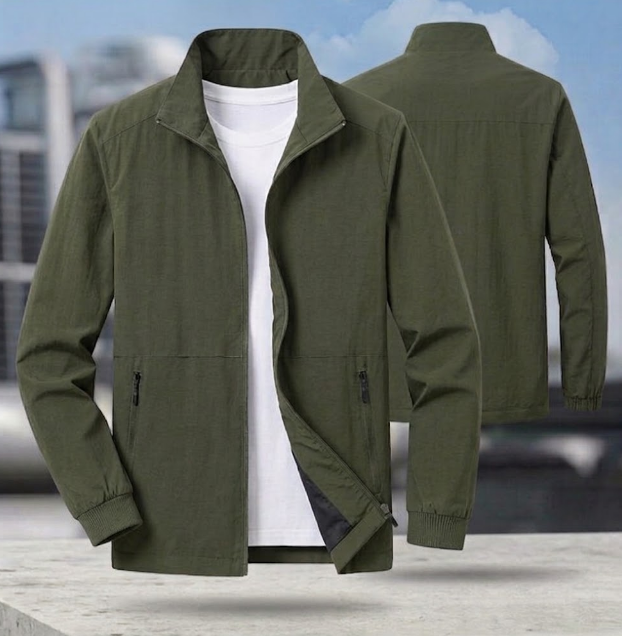 Joris - Bomber Jacket with Stand Collar in Extended Sizes