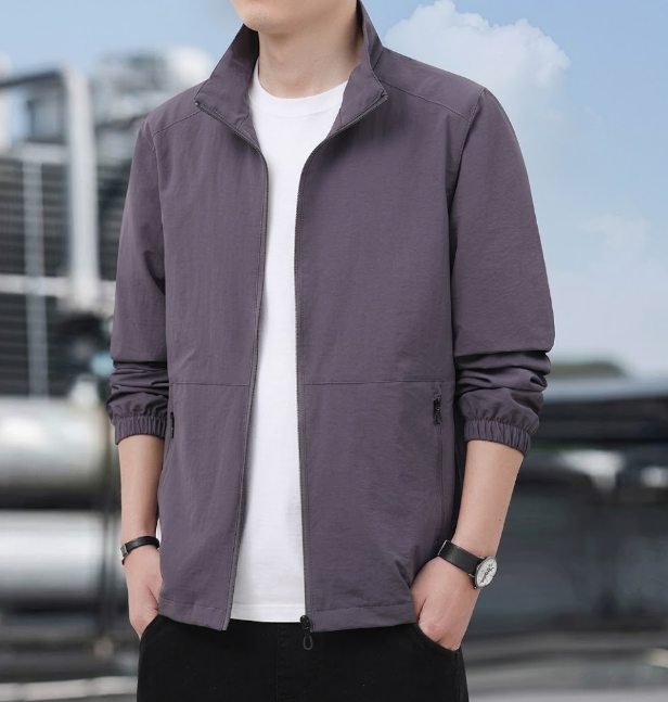 Joris - Bomber Jacket with Stand Collar in Extended Sizes