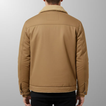 Bomber jacket for men with fleece collar