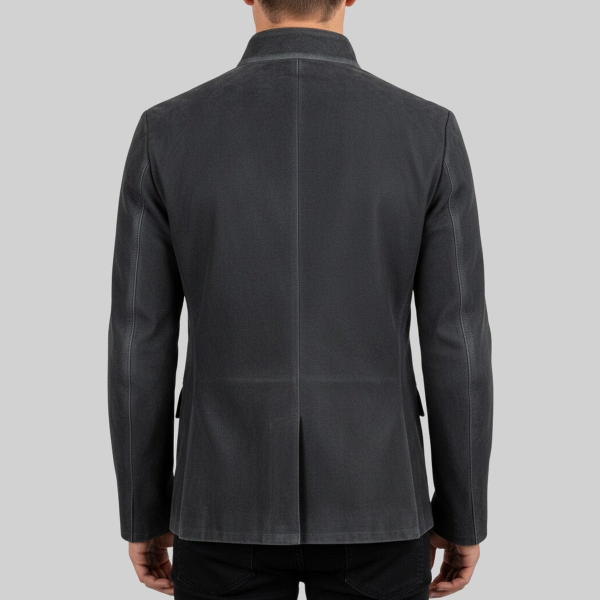 Men's suede field jacket with four pockets