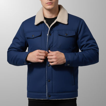 Bomber jacket for men with fleece collar
