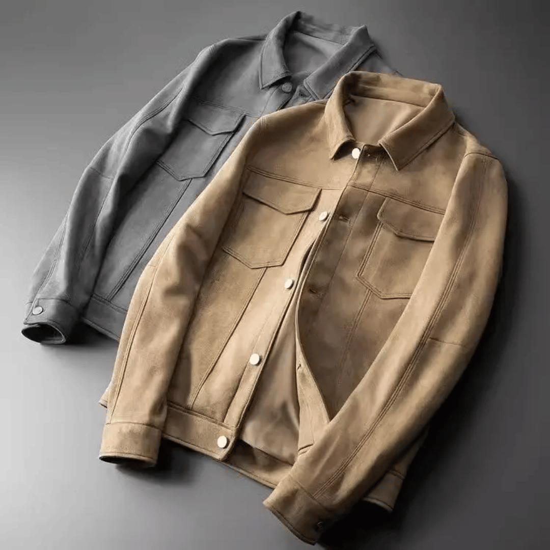 Suede jacket for men with heritage styling