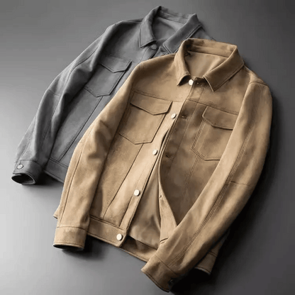 Suede jacket for men with heritage styling
