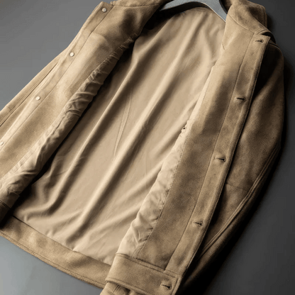 Suede jacket for men with heritage styling