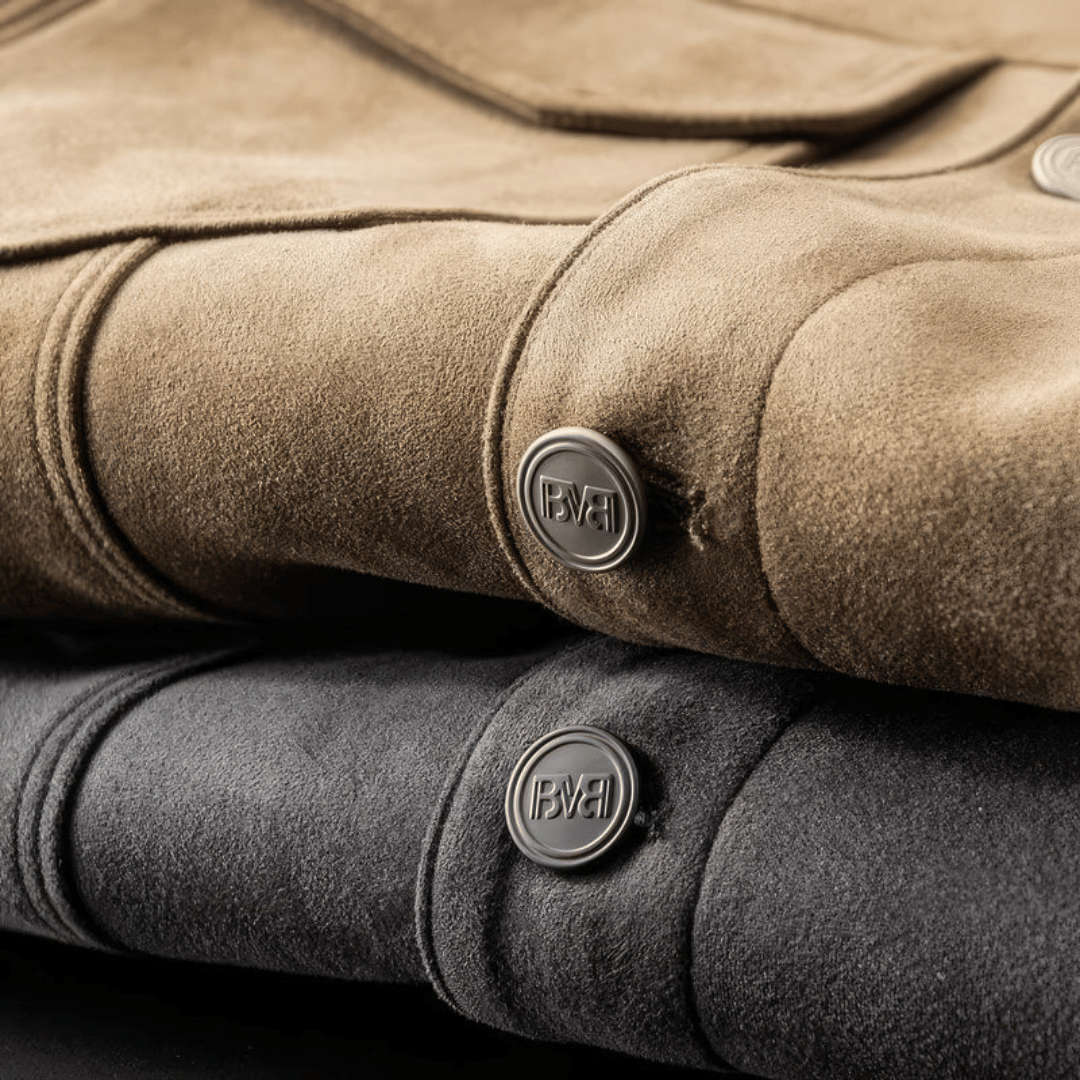 Suede jacket for men with heritage styling