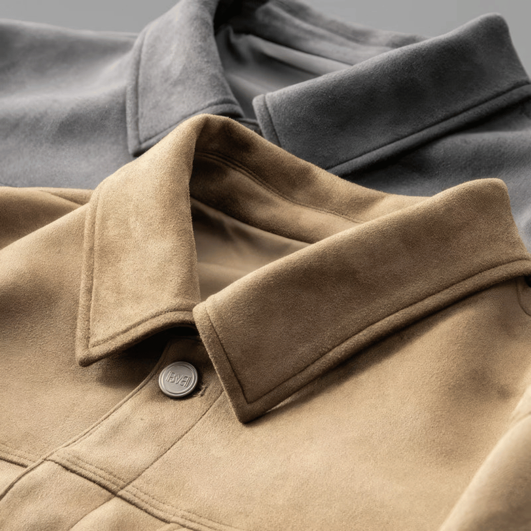 Suede jacket for men with heritage styling