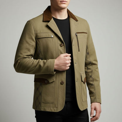 Men's heavy cotton twill field jacket - gray