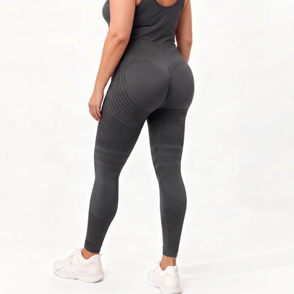 Woman wearing fitted 3D sculpting leggings in studio