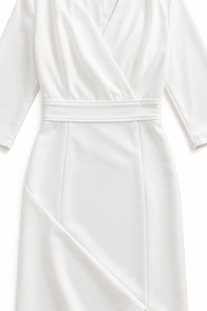 Thea - Wrap-Front Stretch Satin Midi Dress