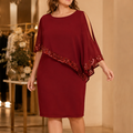 Wrenna | One-Shoulder Sequin Overlay Midi Dress