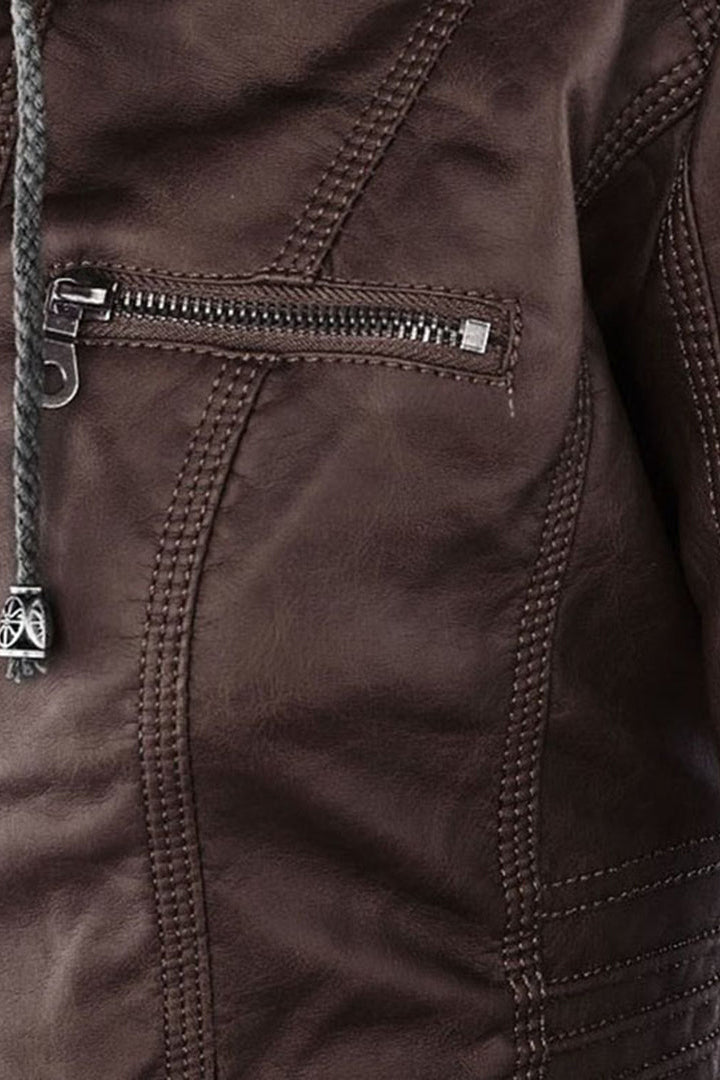 Lisbeth - Hooded Zip-Front Panelled Jacket