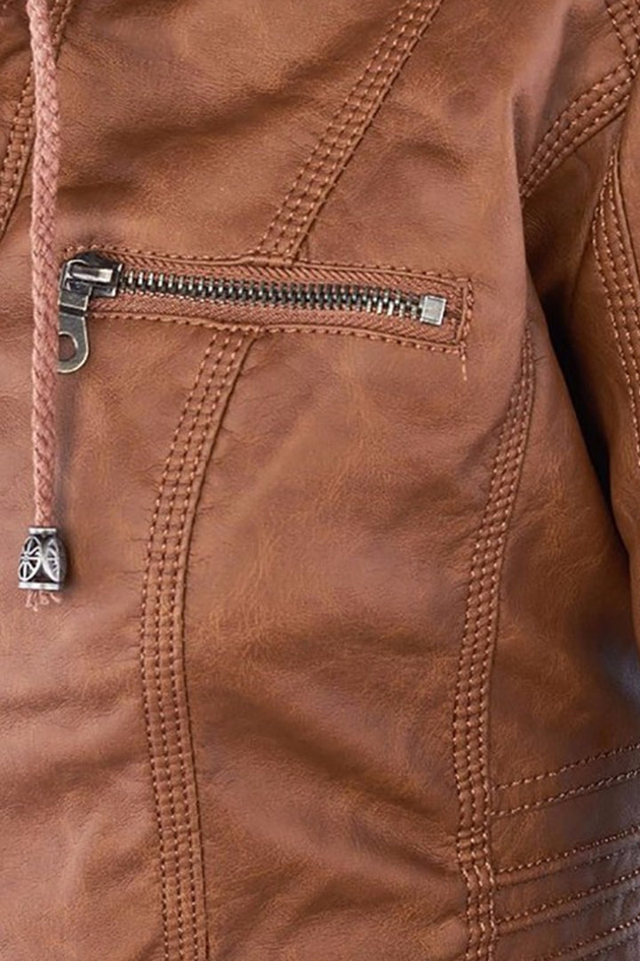 Lisbeth - Hooded Zip-Front Panelled Jacket