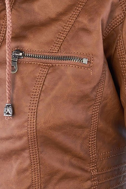 Lisbeth - Hooded Zip-Front Panelled Jacket
