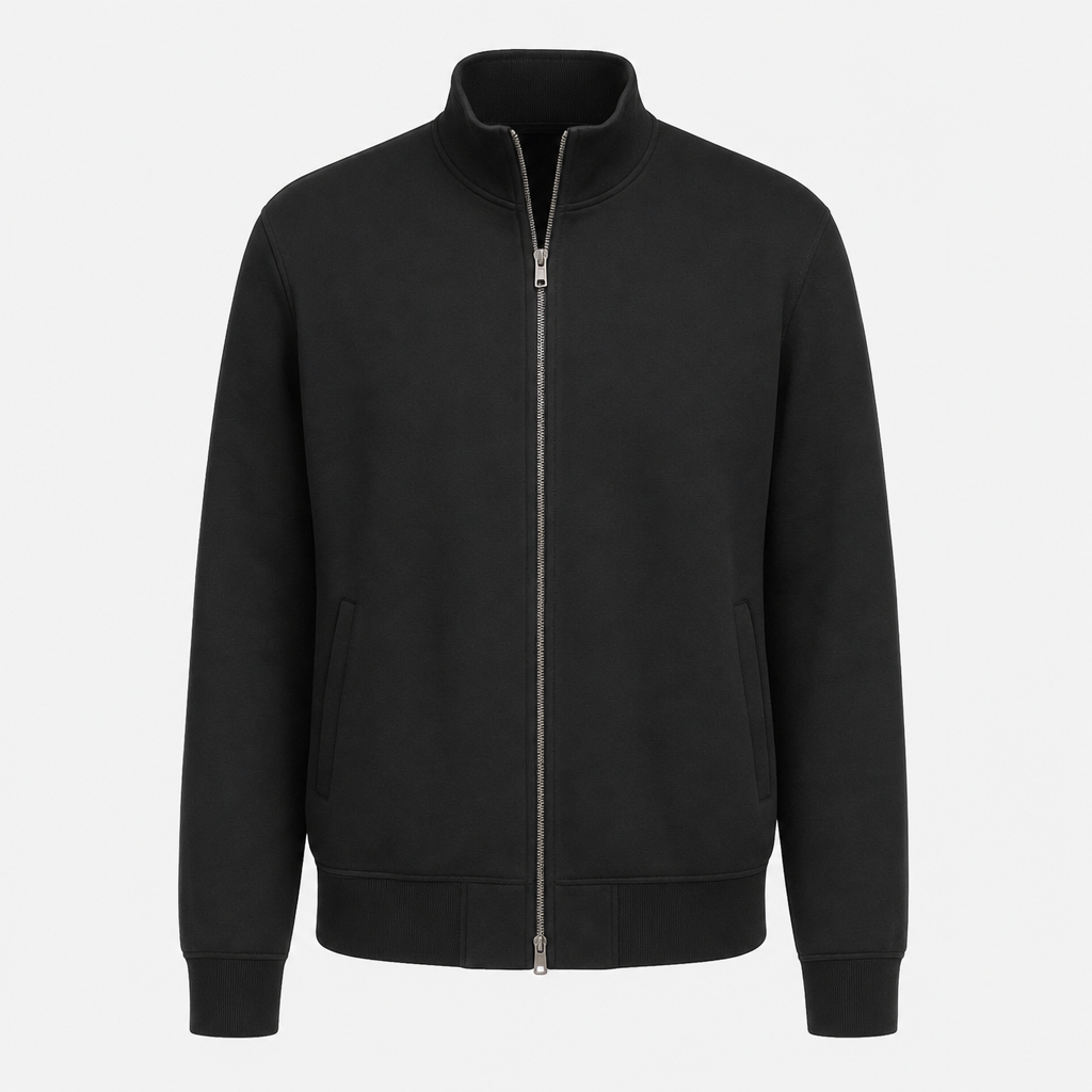 Men's knit collar zip up bomber jacket