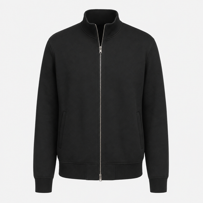 Men's knit collar zip up bomber jacket