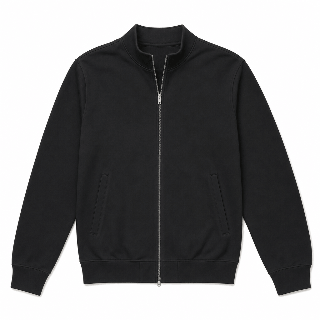Men's knit collar zip up bomber jacket