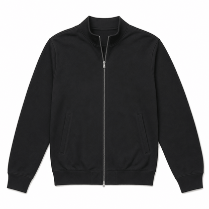 Men's knit collar zip up bomber jacket