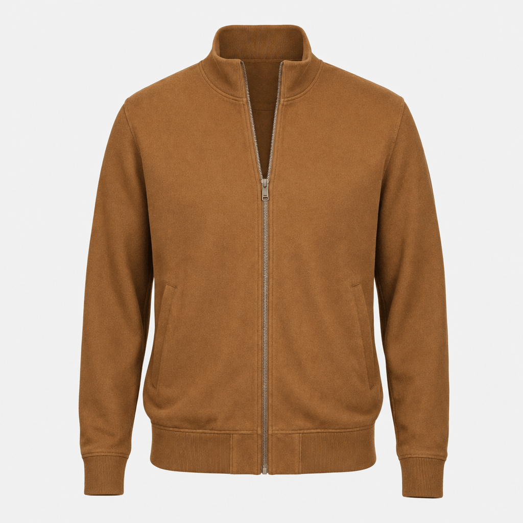 Men's knit collar zip up bomber jacket