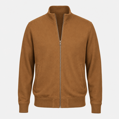 Men's knit collar zip up bomber jacket
