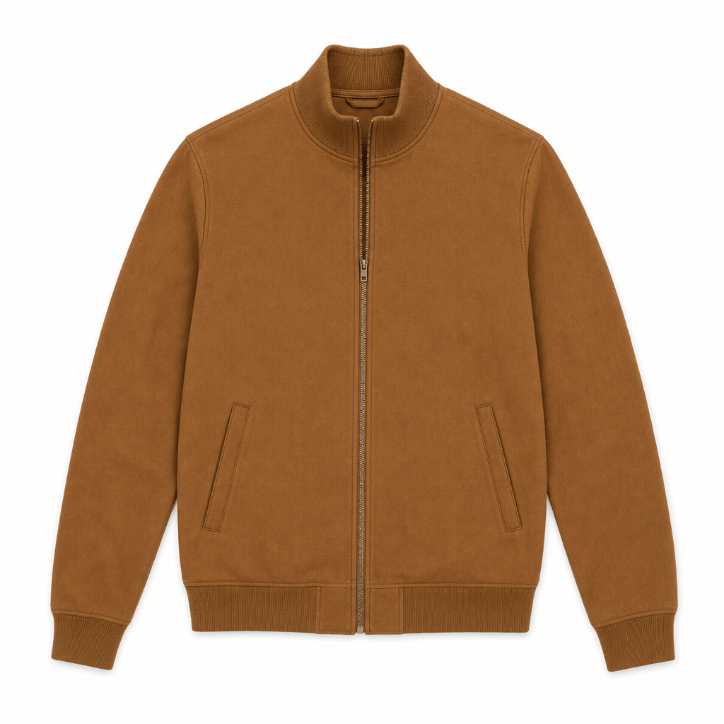 Men's knit collar zip up bomber jacket