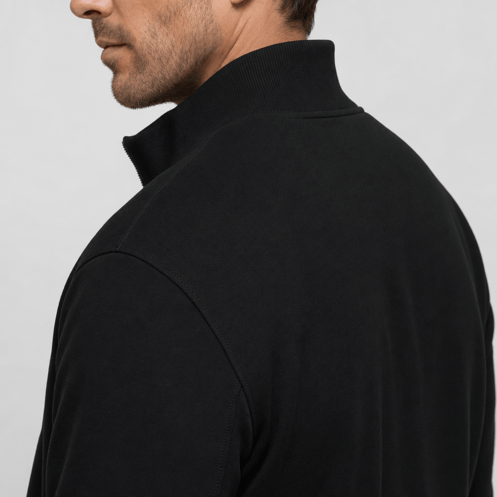 Men's knit collar zip up bomber jacket