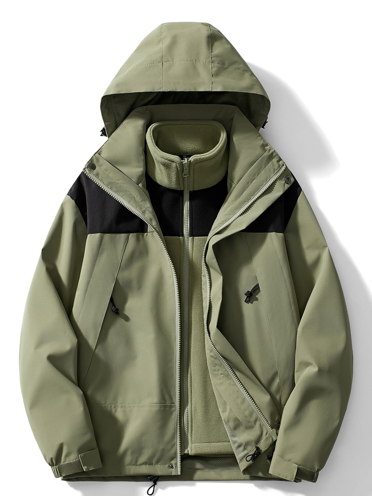 Women's winter jacket with fleece design and hood