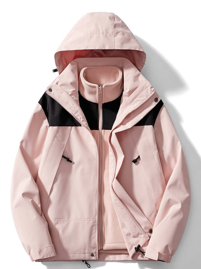 Women's winter jacket with fleece design and hood