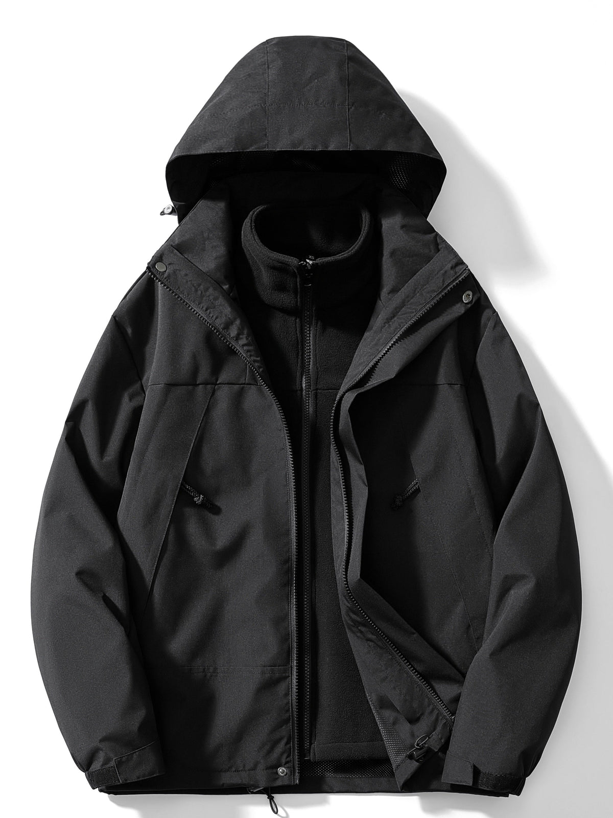 Women's winter jacket with fleece design and hood