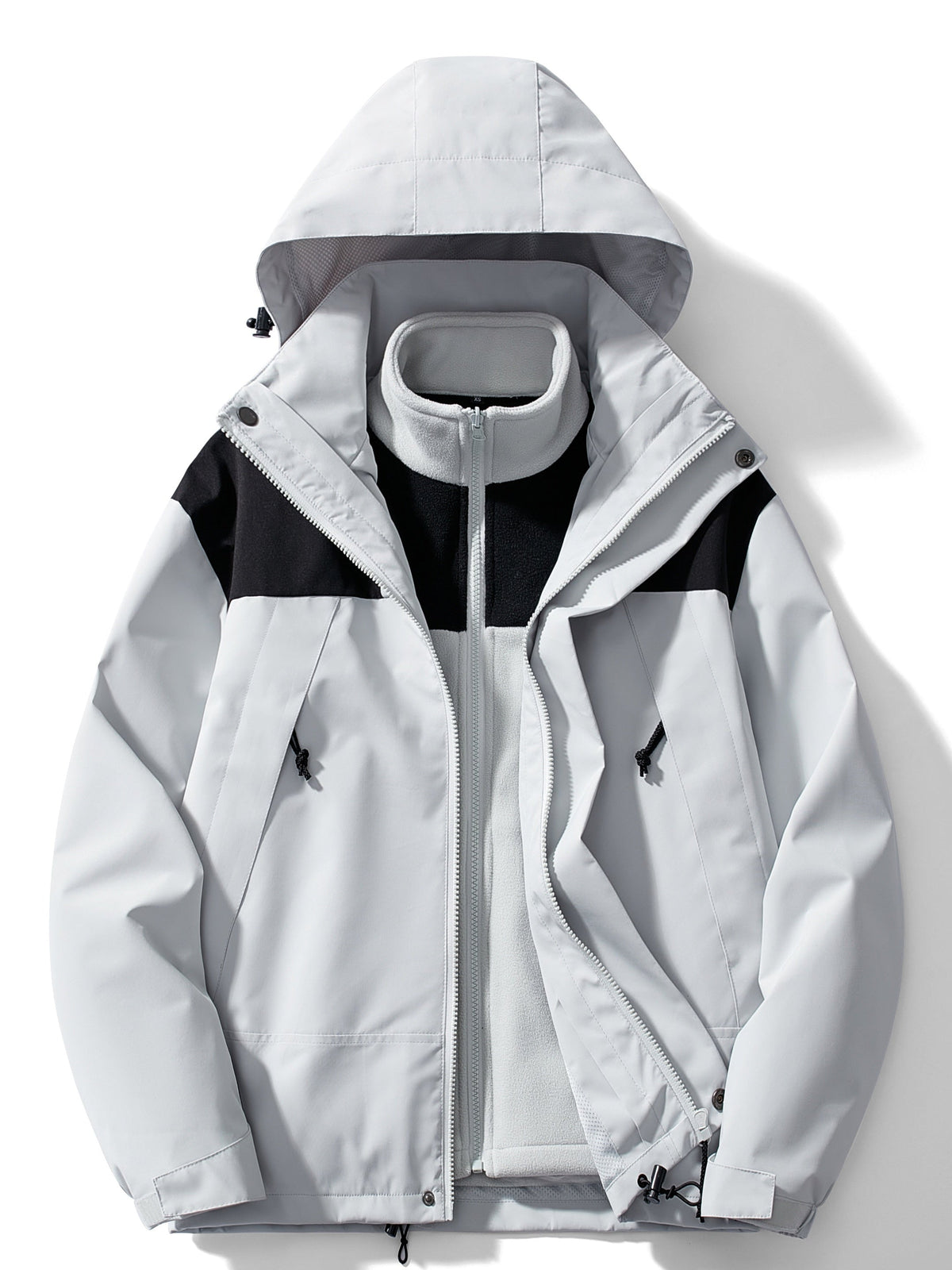 Women's winter jacket with fleece design and hood