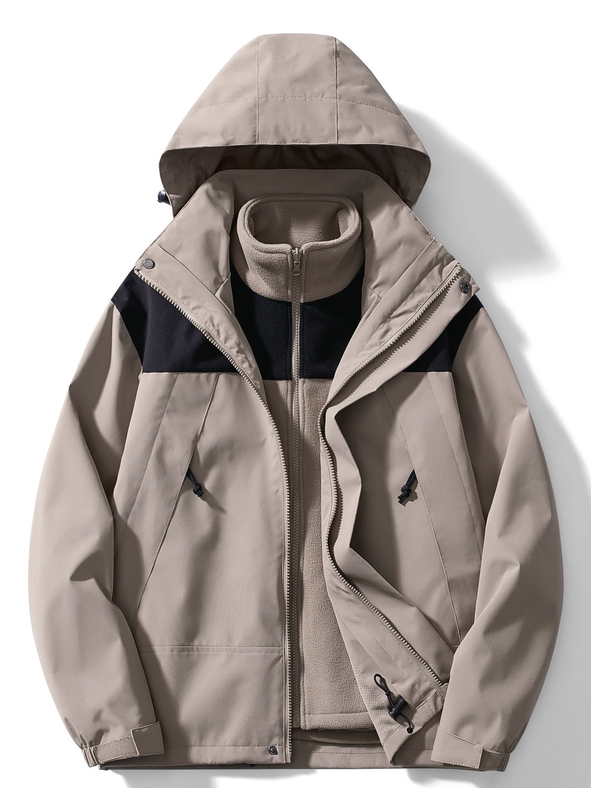 Women's winter jacket with fleece design and hood