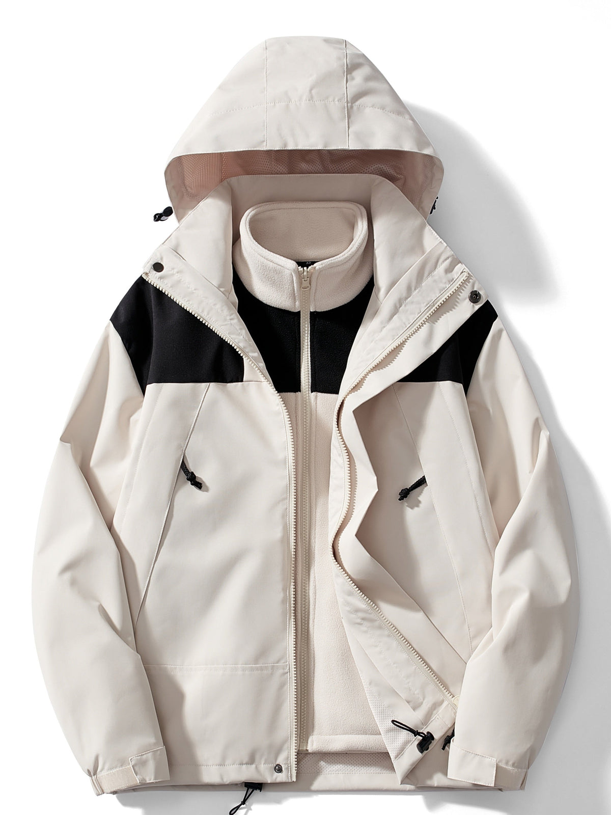 Women's winter jacket with fleece design and hood