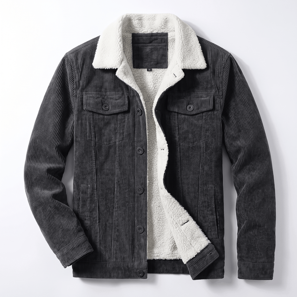 Men's corduroy jacket with fold up collar