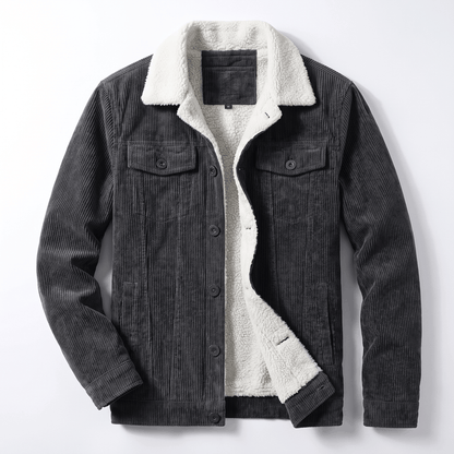 Men's corduroy jacket with fold up collar