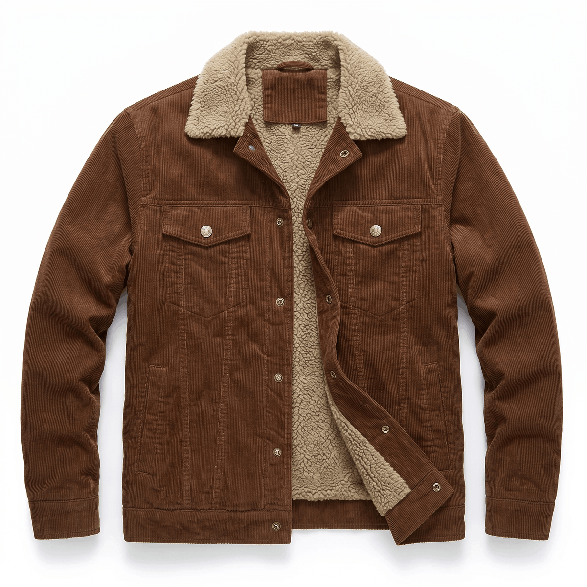 Men's corduroy jacket with fold up collar
