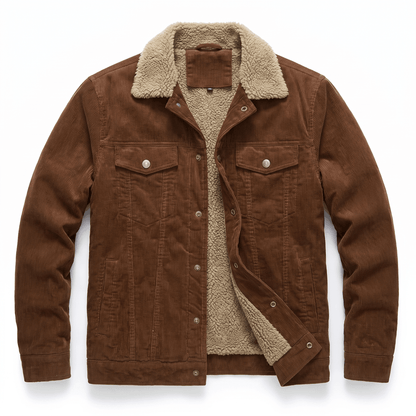 Men's corduroy jacket with fold up collar