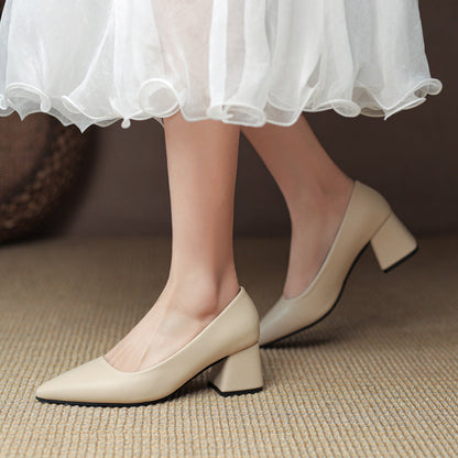 Women's slip-on block heel orthopedic heels