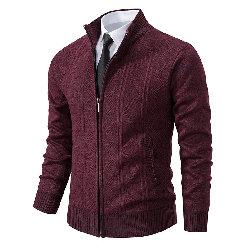 Layering knit sweater for men - burgundy