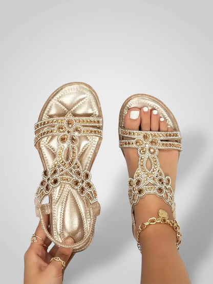 Women's boho-style orthopedic sandals with cushioned footbed