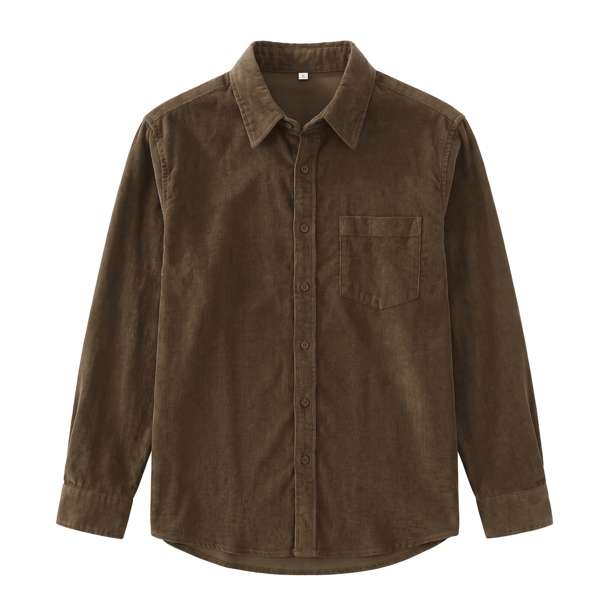 Washed corduroy shirt for men with regular fit