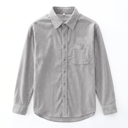 Washed corduroy shirt for men with regular fit