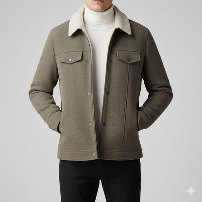 Blazer for men with textured wool blend fabric