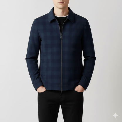 Men's checked tailored blazer with notch lapel