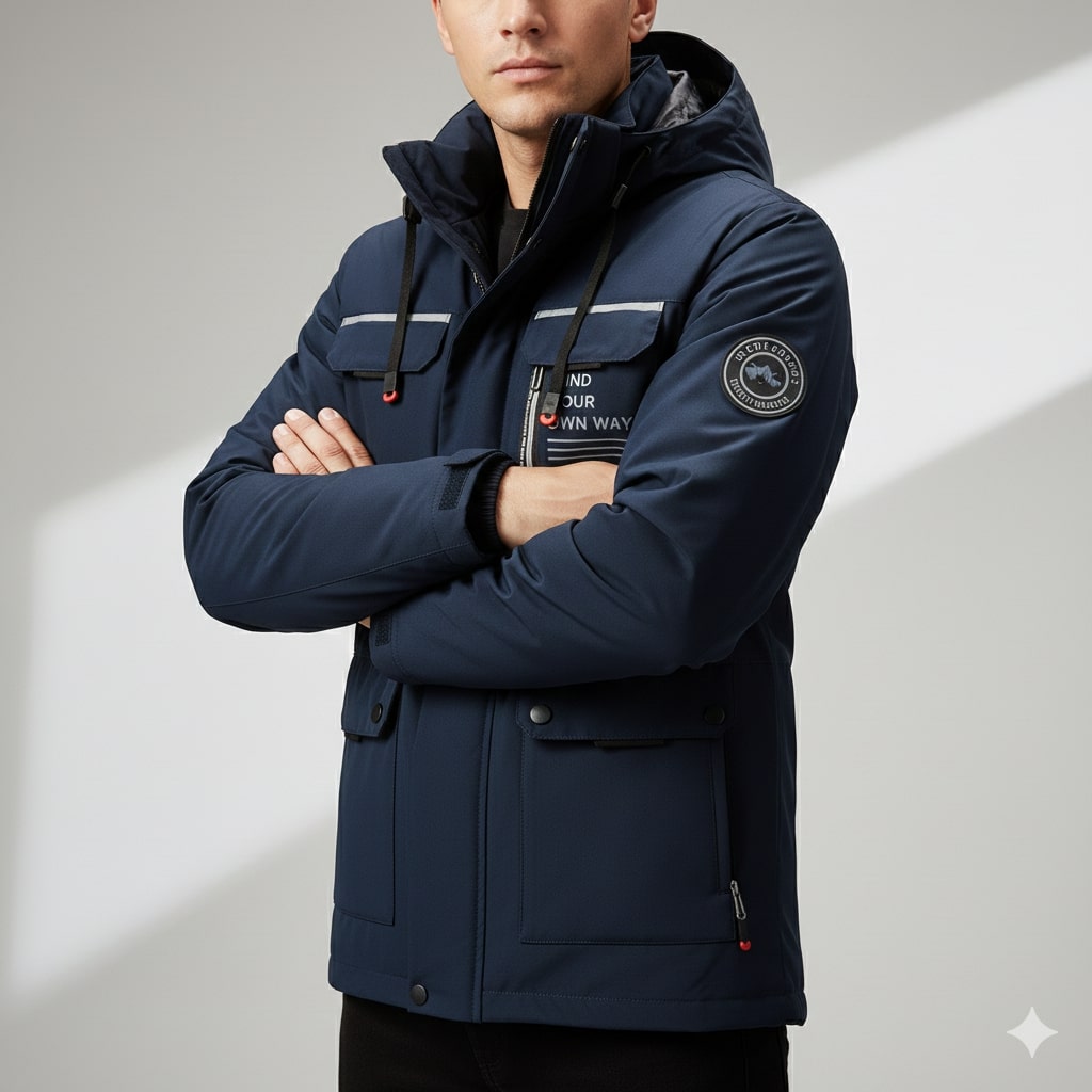 Winter coat for men with weather-resistant finish