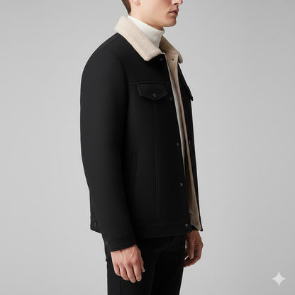 Blazer for men with textured wool blend fabric