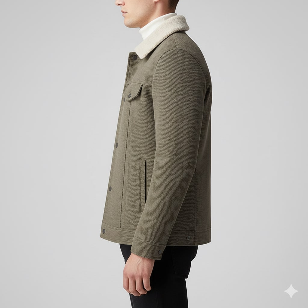 Blazer for men with textured wool blend fabric